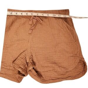 Stars Above Women Rust Gauze‎ Drawstring Shorts XS Lightweight Textured